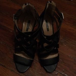 Forever 21 Black Strappy Heeled Sandals